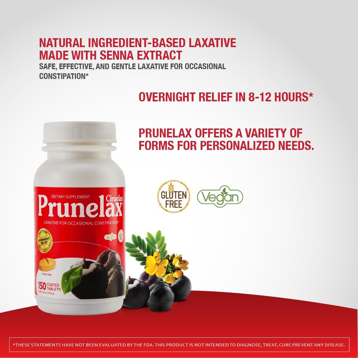 Ciruelax Regular Strength Laxative Tablets - Overnight Relief for Occasional Con