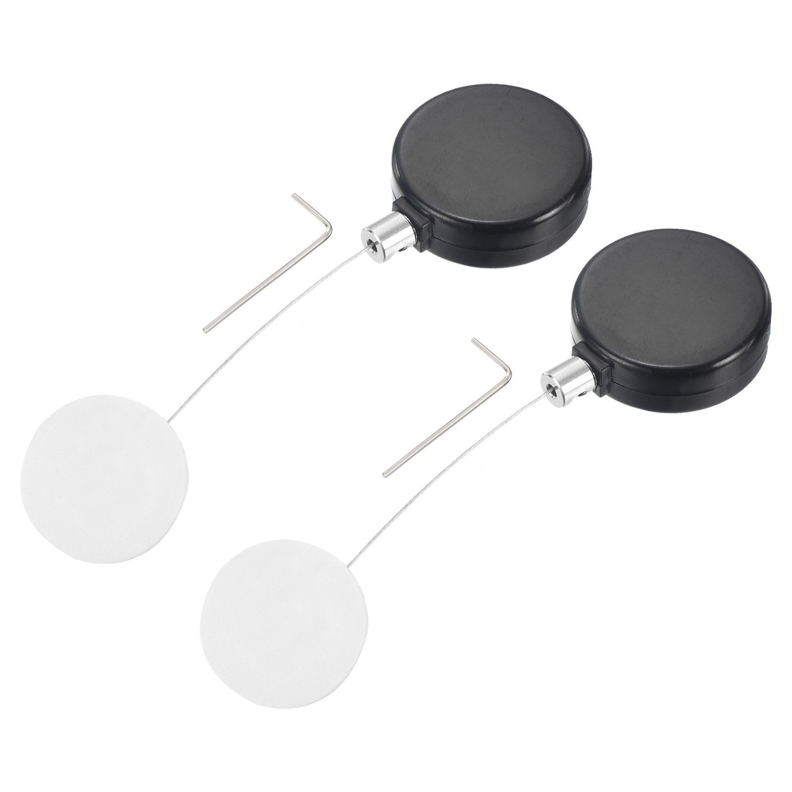 1.8ft Retractable Cable Security Lock with Round Patch Wrench, Black, 2 Pack