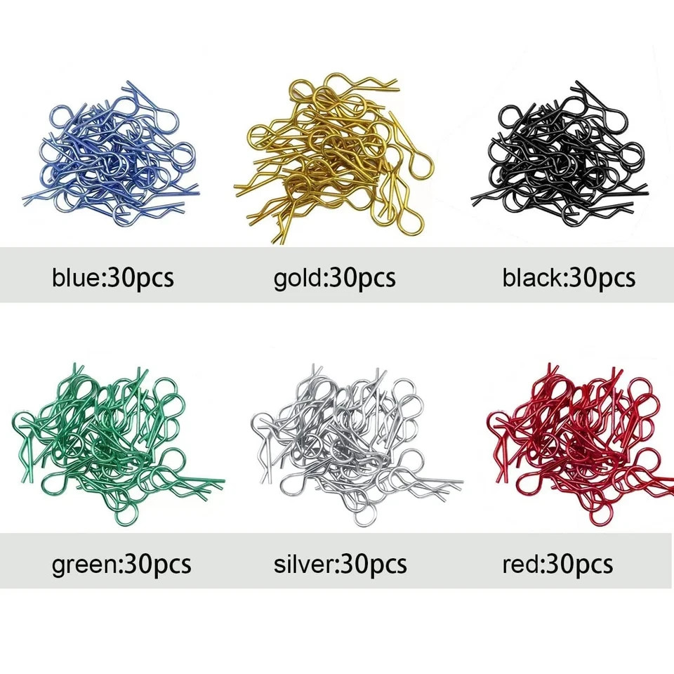180pcs Universal RC Body Clips Car Clips Steel R Clips Stainless Steel for All 1