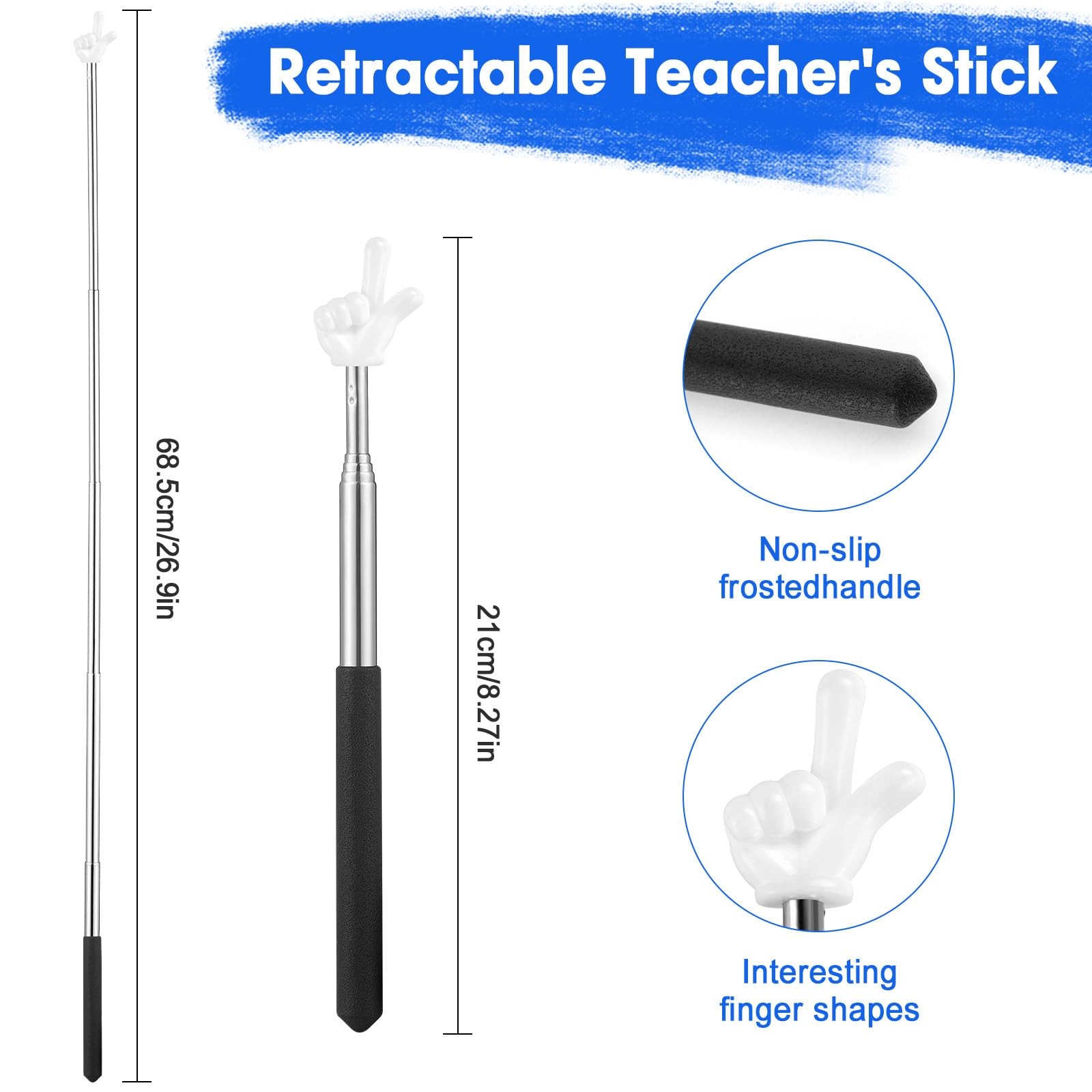 Lonxio 3 Pcs Pointer Finger Stick, Multipurpose Teacher 3 Colors