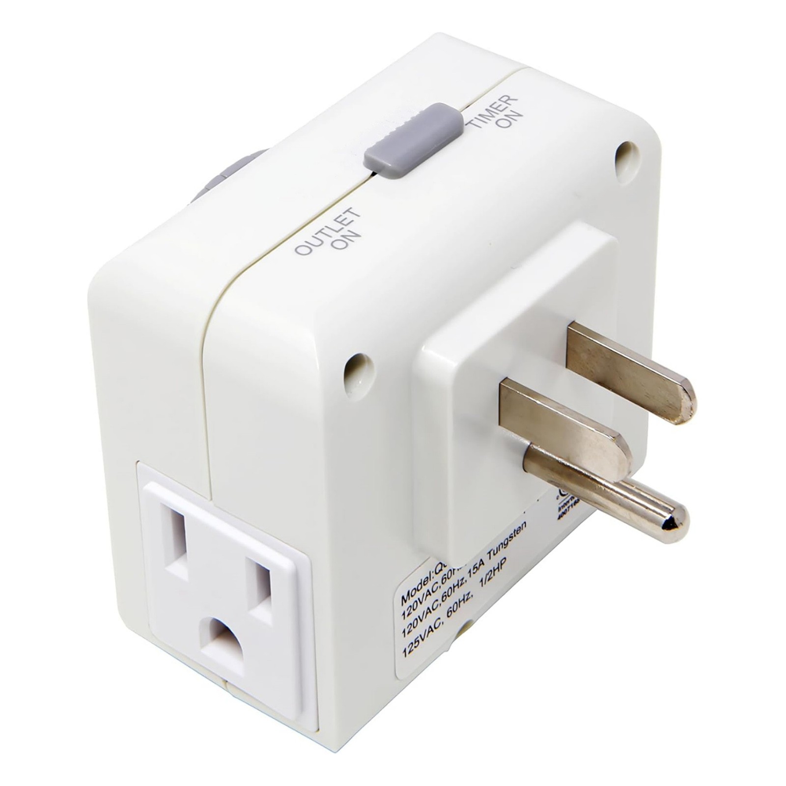 2 Pack 110-125V 3-Pin Timer Plug For Equipment Control 24-Hour Switch Device