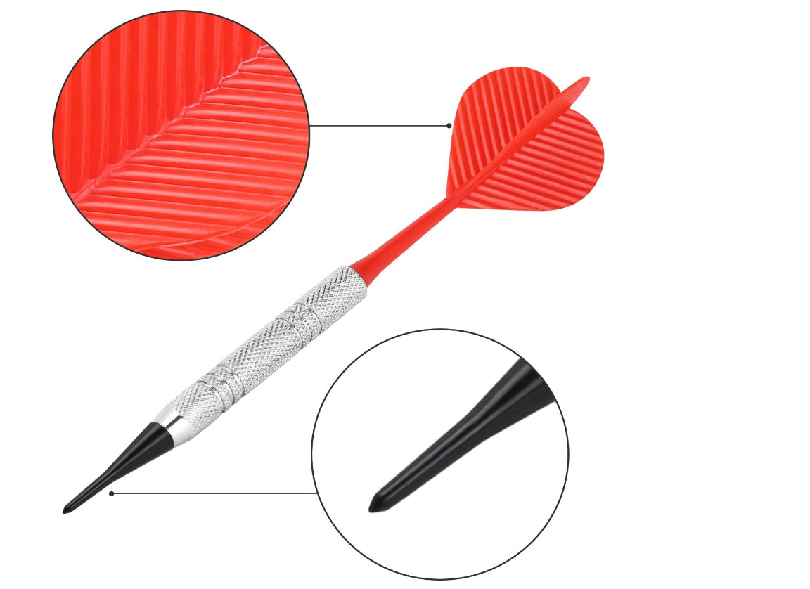 12 Pcs Soft Tip Darts Set with 100 Extra Plastic Tips | Electronic Dartboard Bar