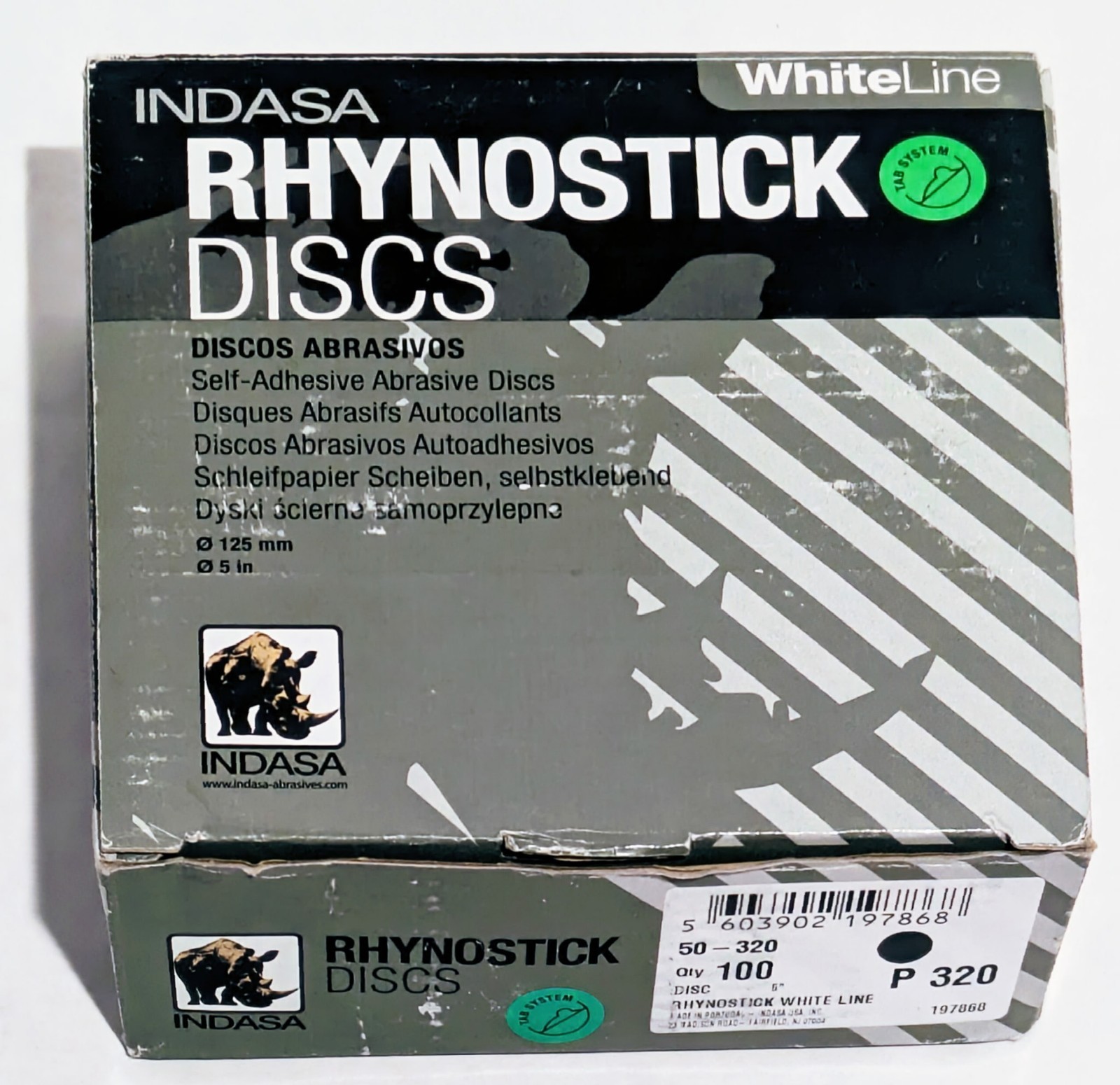 Indasa Rhynostick White Line 5" Sanding Discs 50-320 P320 QTY: 100 Self Adhesive