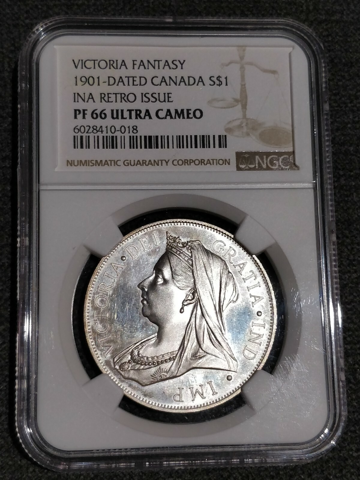1901 Victoria Canada Dollar INA Retro Pattern SILVER / NGC PF66 UC
