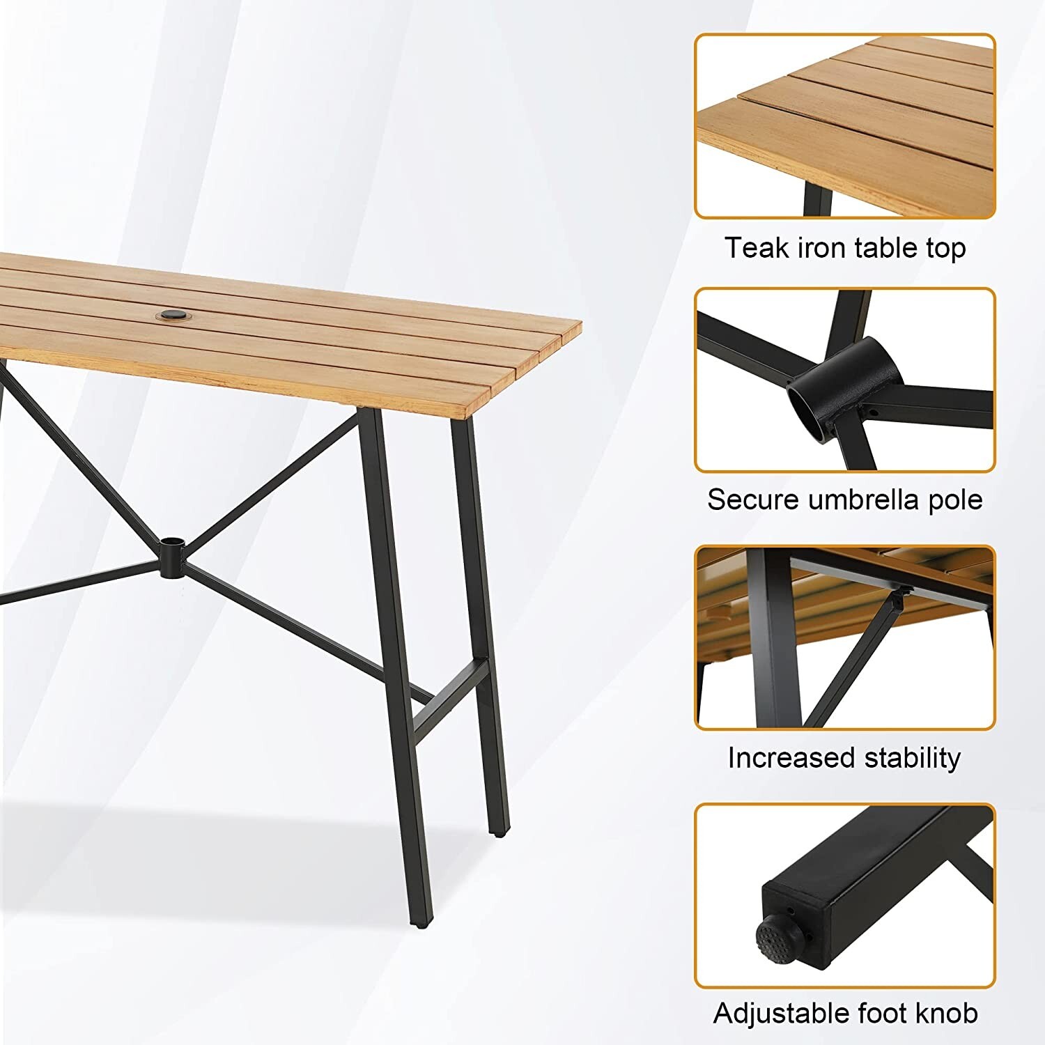 Clearance! Patio Bar Table Chair Set Outdoor Swivel Bar Height Chair Bar Stools