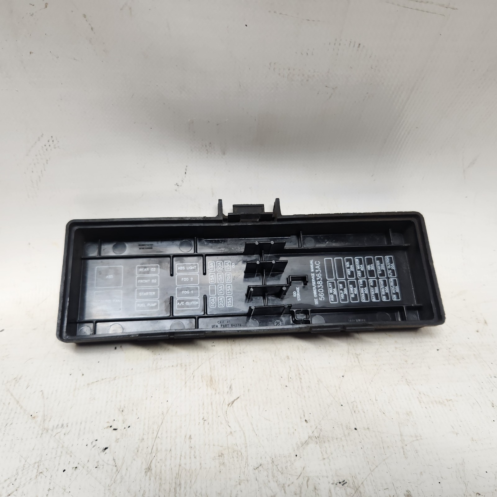 99-01 Jeep Cherokee XJ 4.0 Under Hood Electric Fuse Box Cover 56038363AC