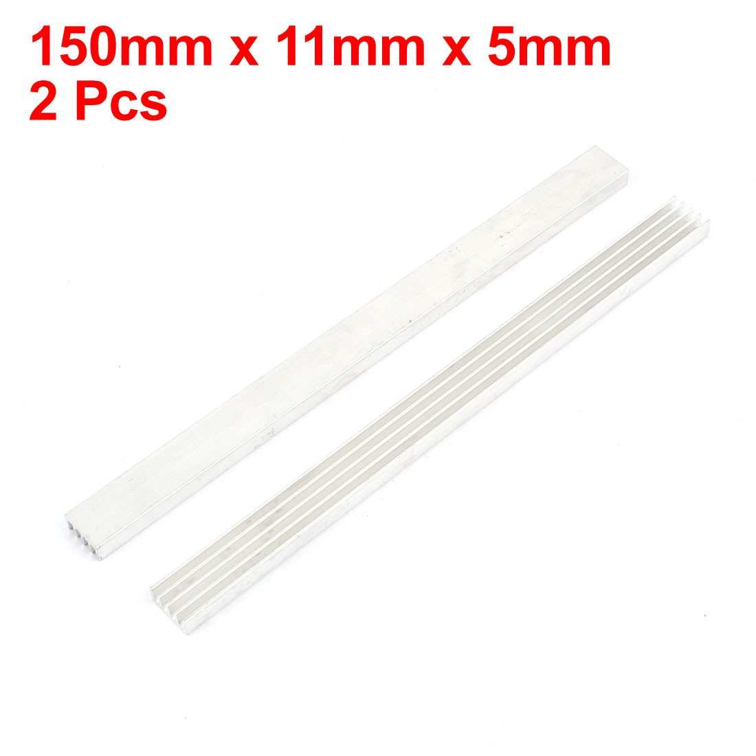 2 Pieces Silver Tone Aluminum Heat Sink Heatsink 150mm x 11mm x 5mm