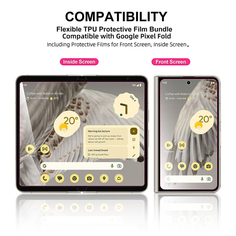 3in1 Soft Hydrogel Film Front+Inner+Back Screen Protector For Google Pixel Fold