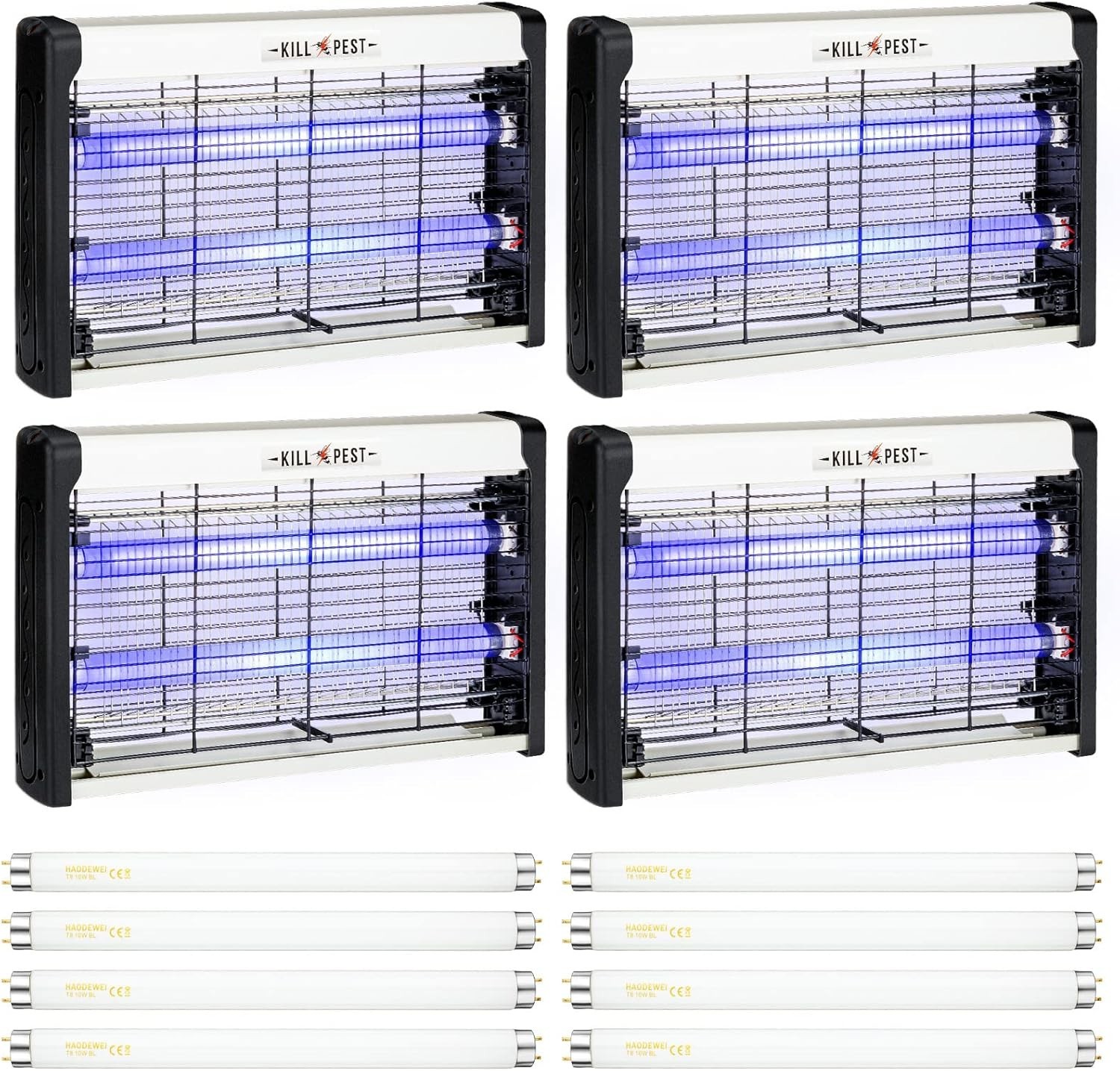 4 Pack Electric Bug Zapper Indoor 2800V Mosquito Fly Killer 8 Bulbs 20W UVA