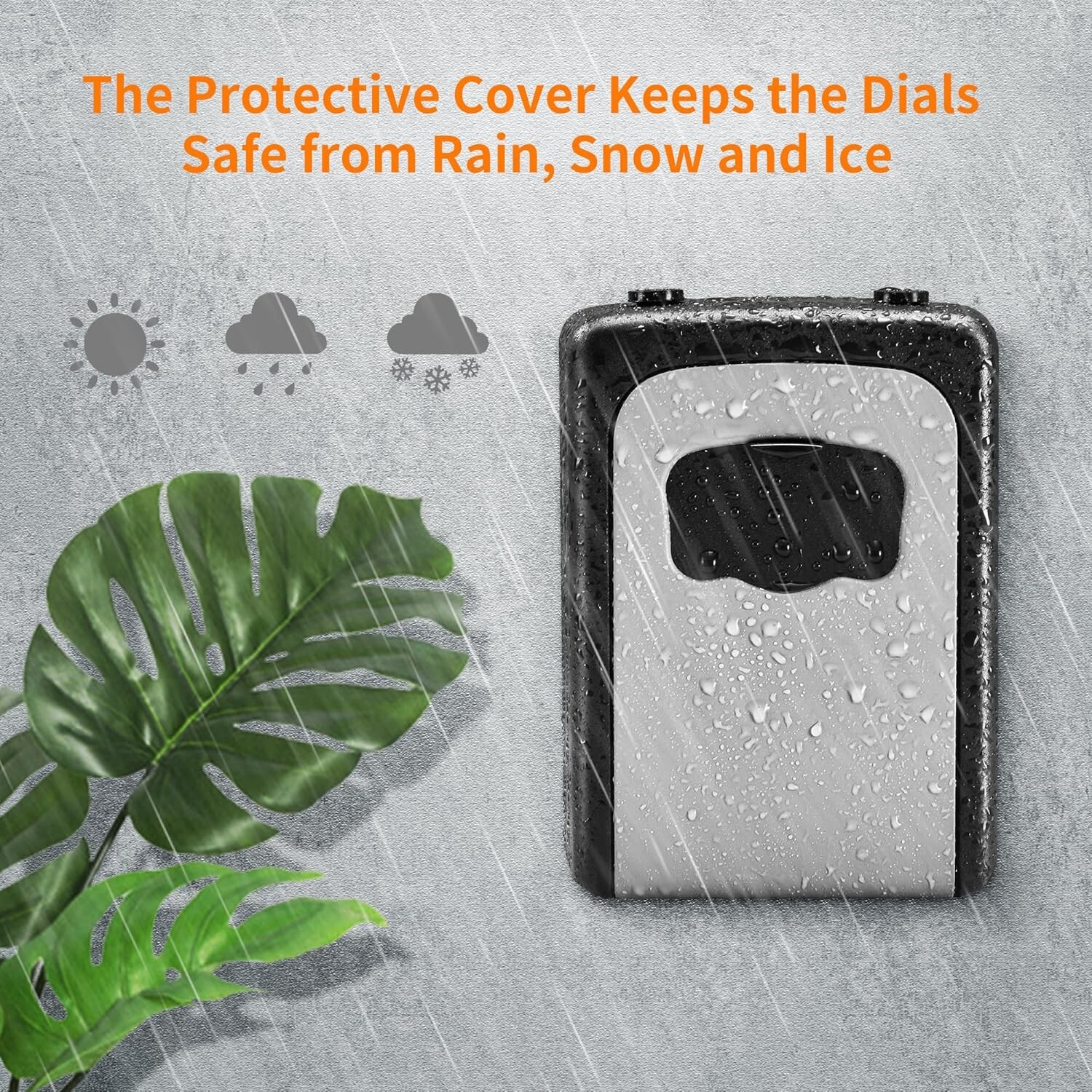 Portable Key Lock Box Wall Mounted Weatherproof with Resettable 4-Digit Code