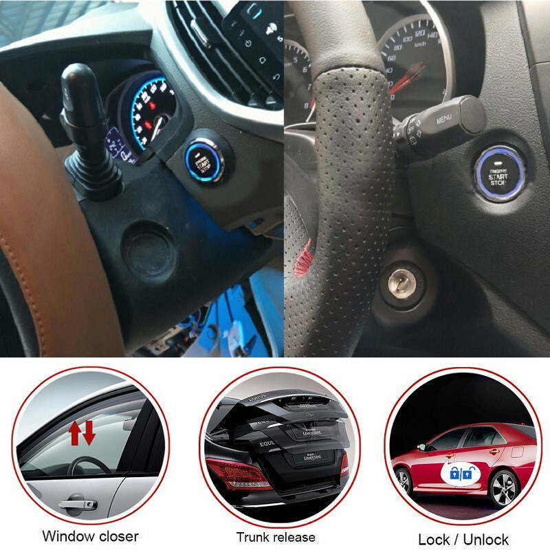 Car Engine Push Start Stop Lock Ignition Keyless Entry Starter Anti-theft System