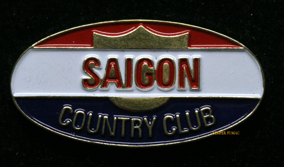 SAIGON COUNTRY CLUB VIETNAM WAR VETERAN HAT LAPEL PIN UP CLUB SAIGON TIE TAC