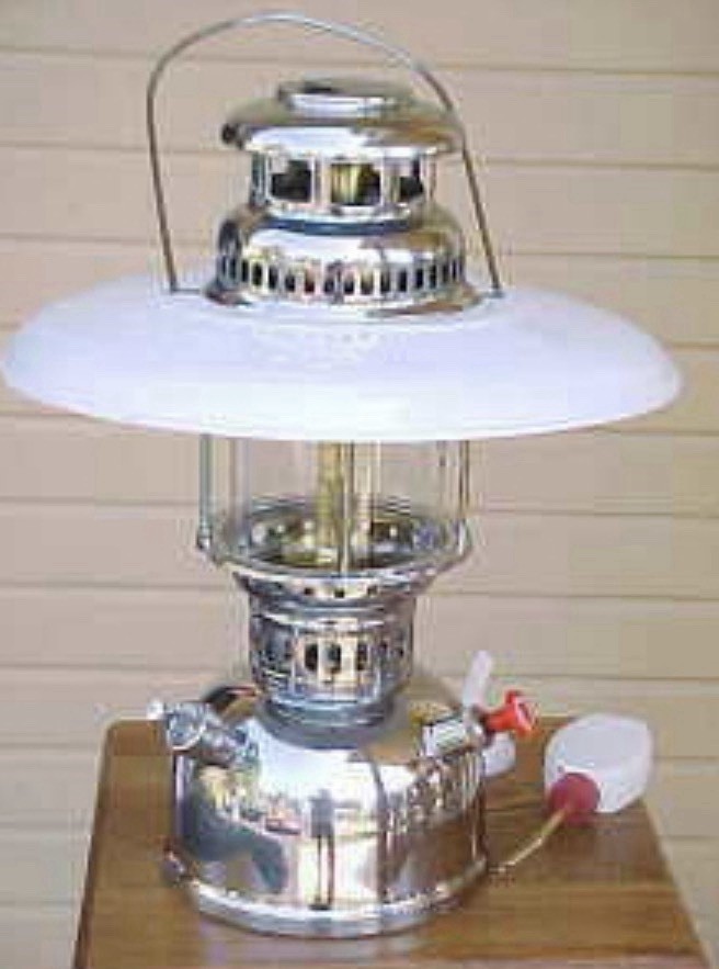 Brand new Butterfly  Gas Lantern with White Enamel Shade