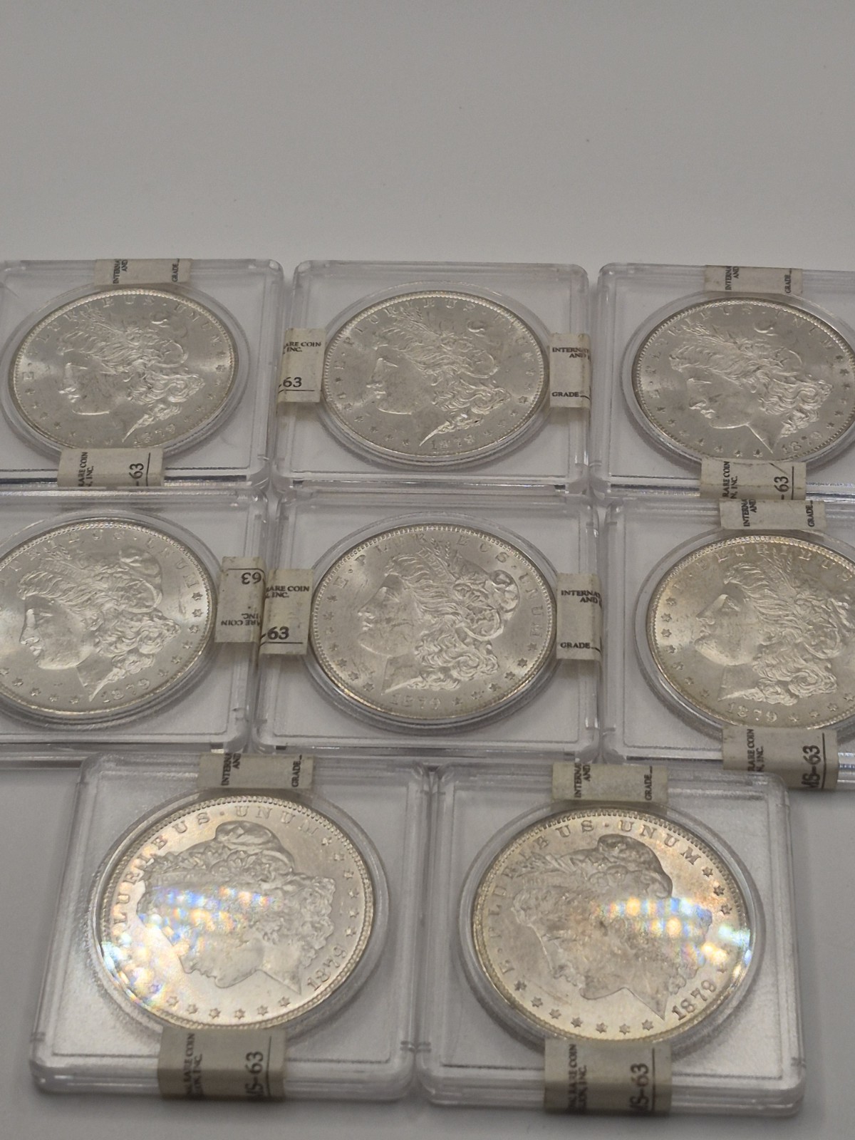 Lot Of 8 ☆ 1879 S Morgan Silver Dollar $1 Brilliant Uncirculated BU Luster ☆☆