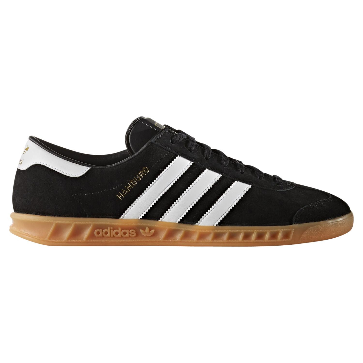 adidas ORIGINALS MENS HAMBURG TRAINERS SHOES SNEAKERS BLACK SUEDE RETRO NEW BNWT