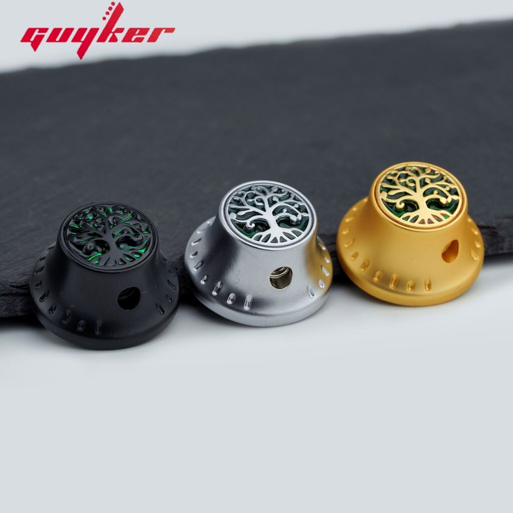 GUYKER Electric Guitar Volume Knob Surface Tree Of Life Pattern Potentiomet Knob