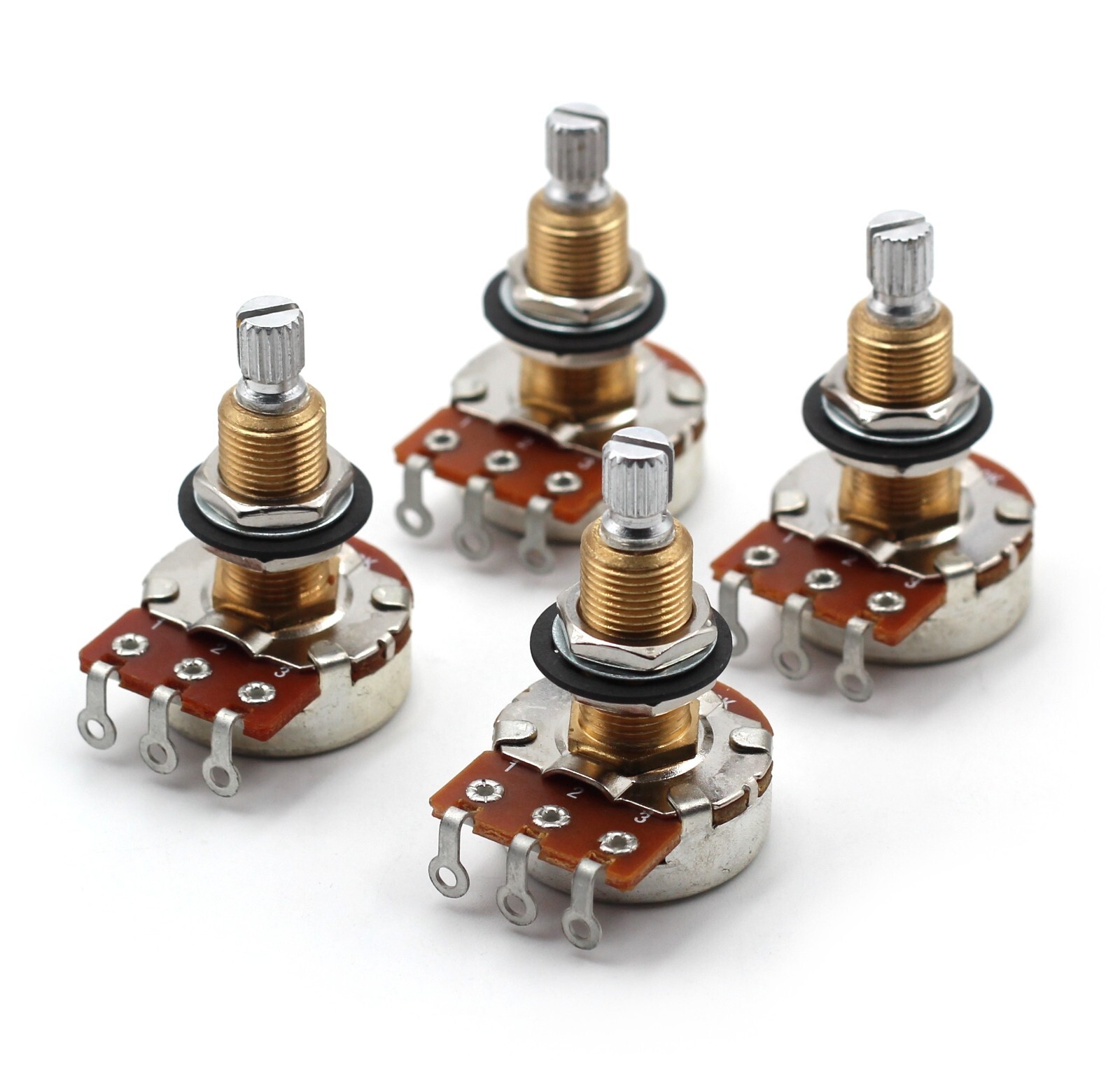 Bourns 500k Potentiometer - Long Split Shaft, Audio Taper, Low Friction Pot (4x)