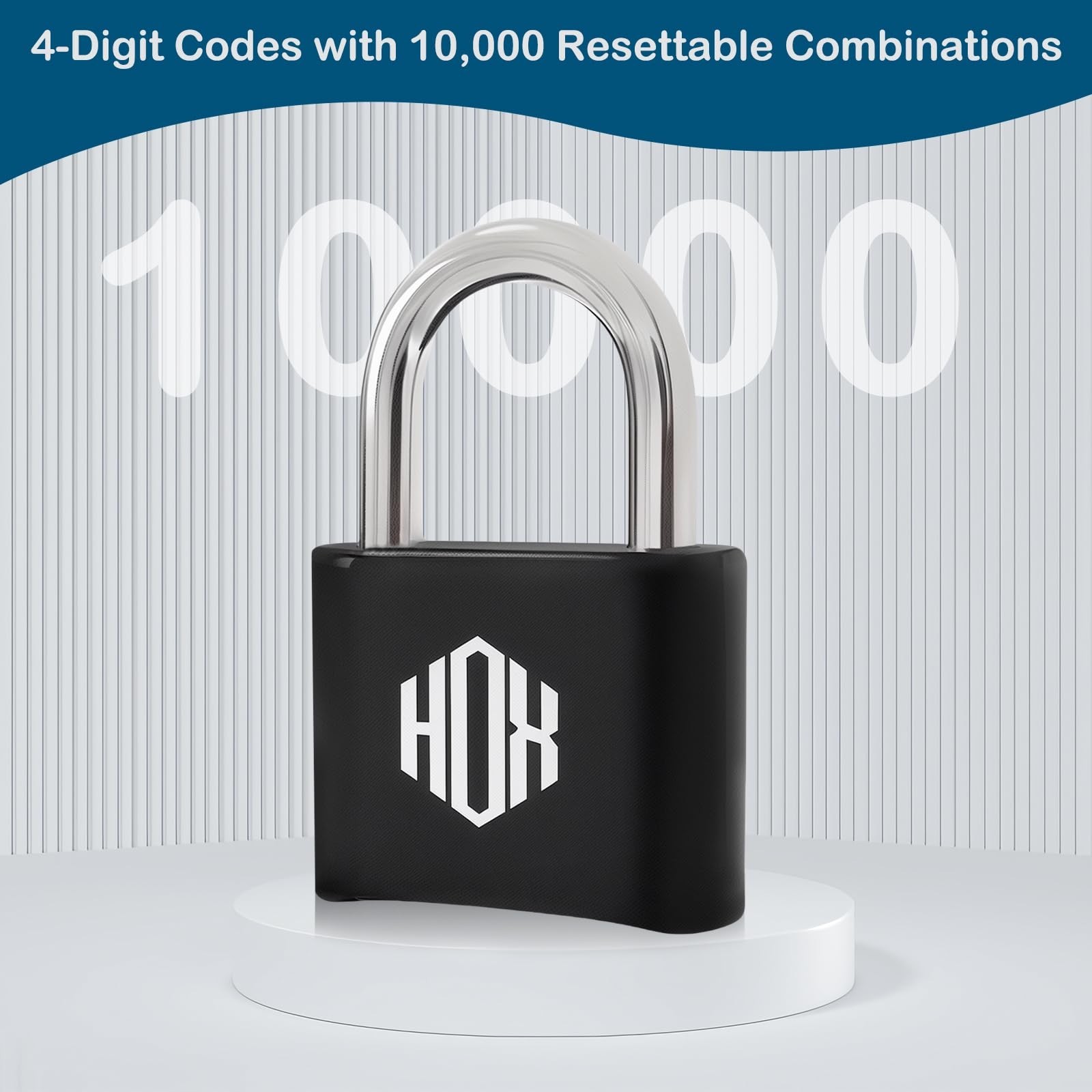 Heavy Duty 4 Digit Combination Lock - Waterproof Outdoor Padlock, 2 Pack for Gym