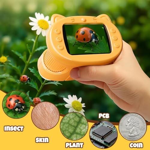 Handheld Digital Mini Microscope for Kids: 1000X 4K 2.4" Microscopes Toys |...