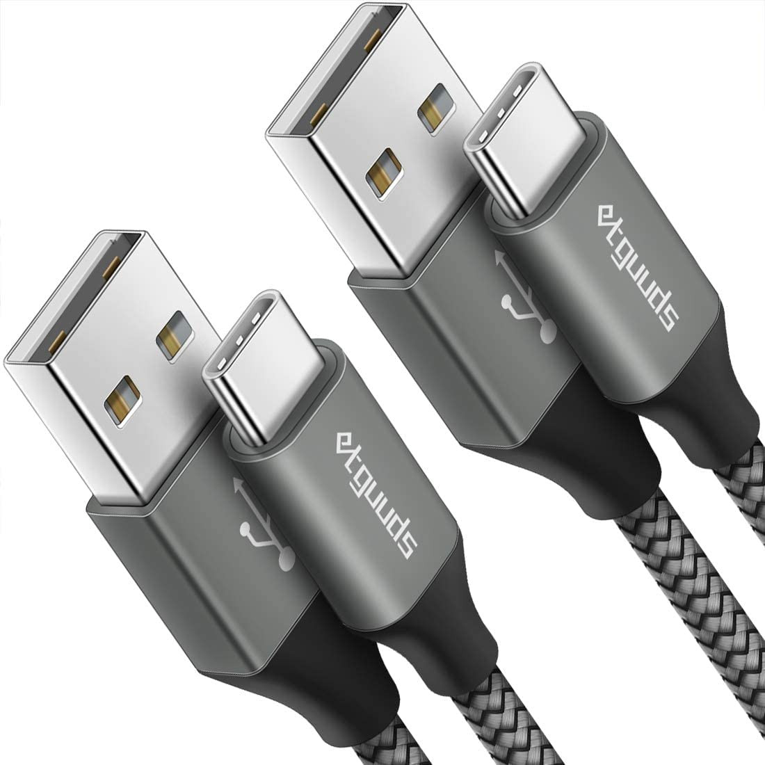 Etguuds USB a to USB C Cable 4Ft, 2-Pack, 3A Fast Charging Type C Charger Cord f