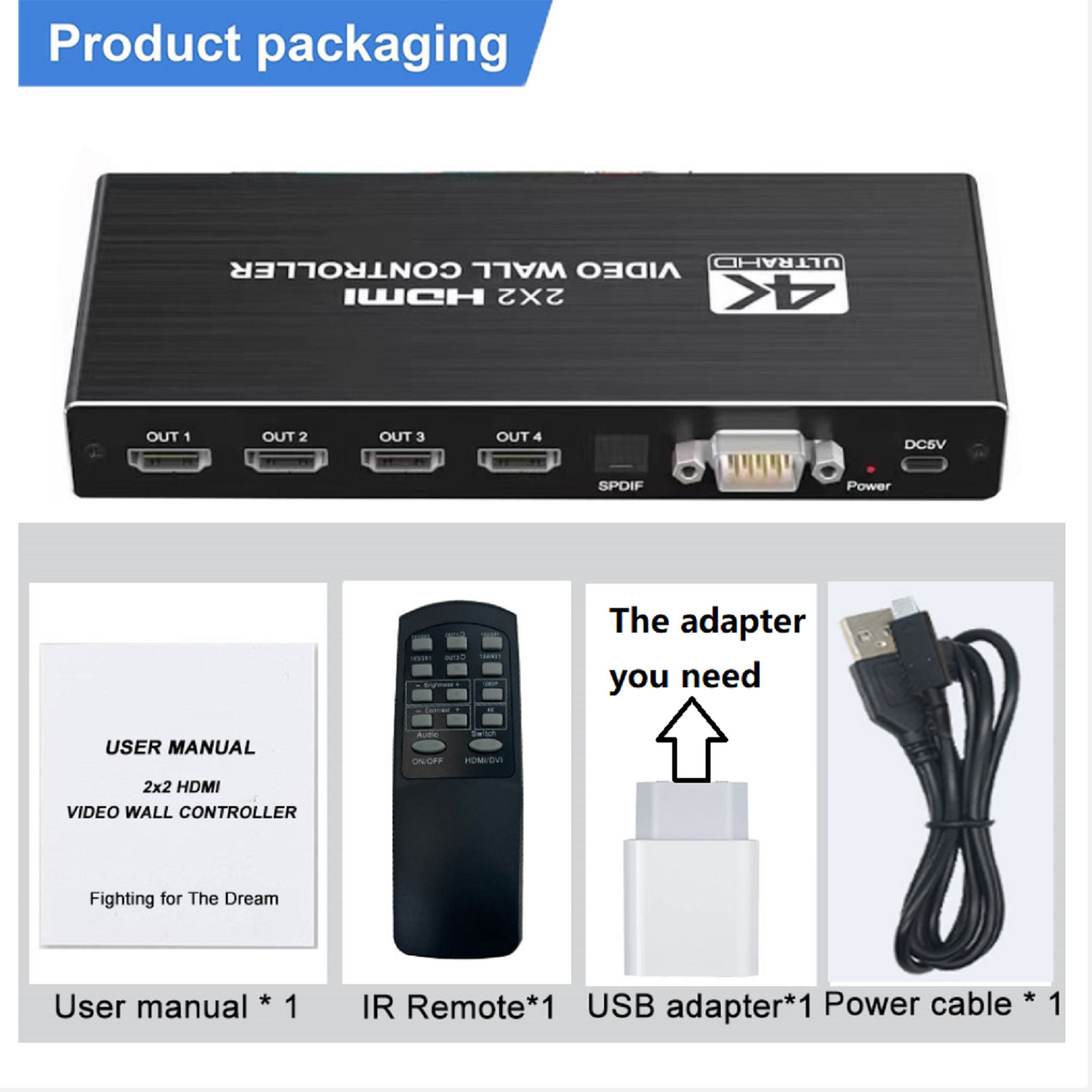 1X2 1X4 1X3 2X1 3x1 4X1 2x2 HDMI DVI Multi Video Controller Processor Splicer f