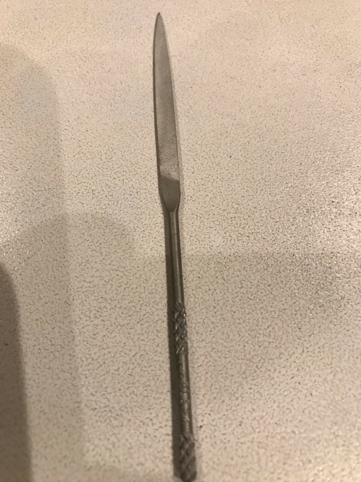 Nicholson, 4" Flat 4 cut (Sharp Point) Round Handle Needle File, New