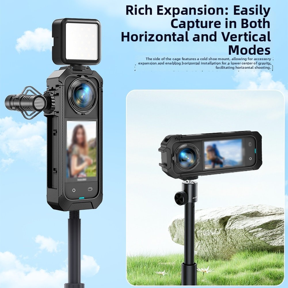 Quick Release Magnetic Frame Compatible with For Insta360 X5 Black PC Cage