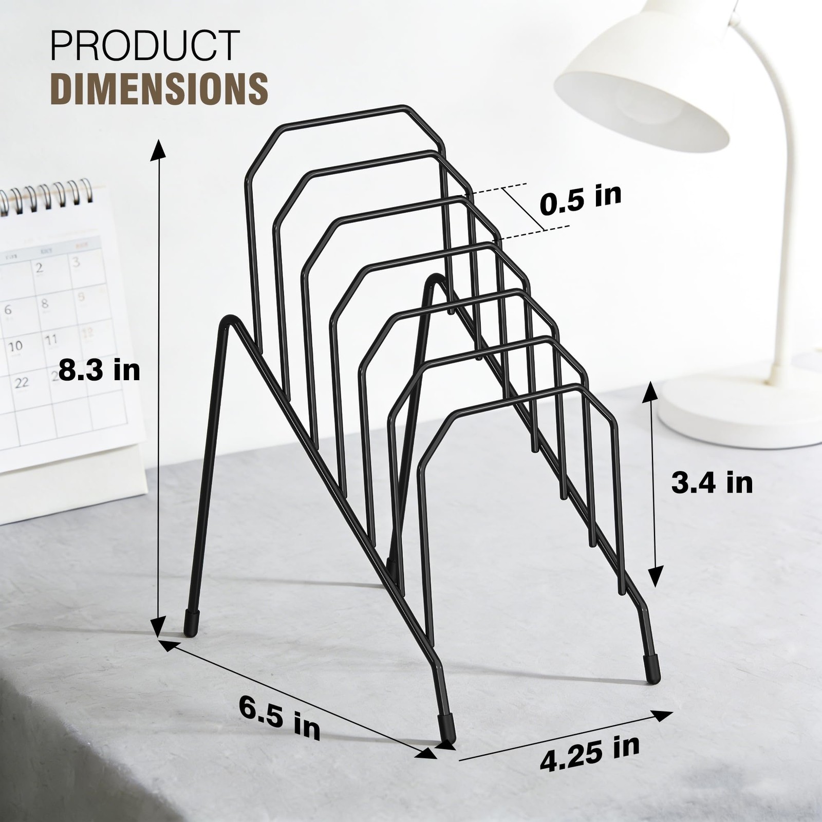 Incline Desk Mail Organizer Sorter Letter Rack 6Section Vertical Compartments