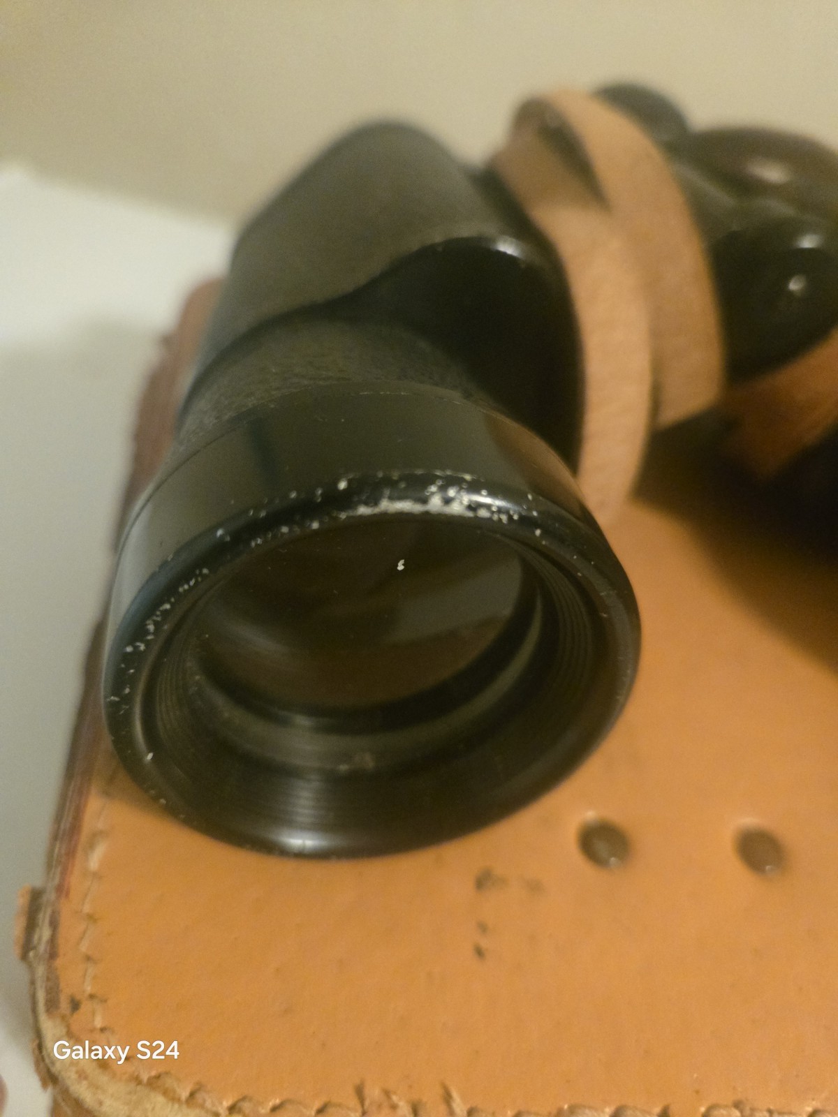 Vintage Binoculars Scope Amber Coated Optics #3804 Read Description
