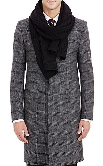 NEW $240 Theory Cable-Knit Scarf Wool Black