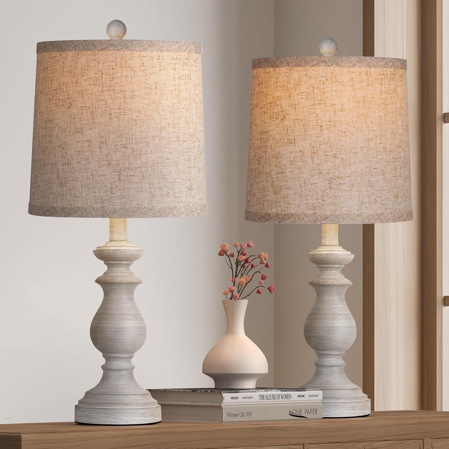 Traditional Table Lamps, Living Room Bedroom Rustic Farmhouse Table Lamps