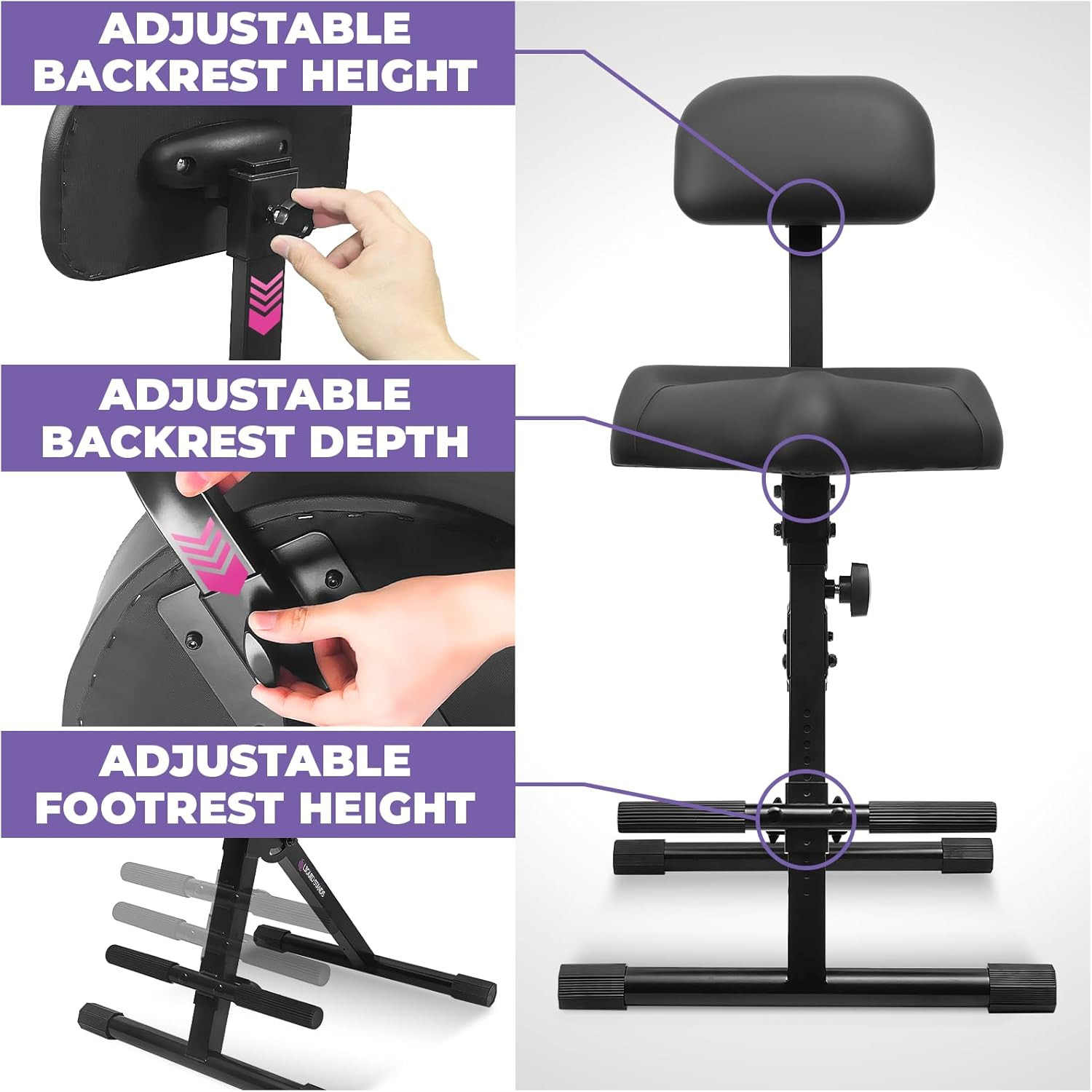 Adjustable Guitar & Drum Stool with Backrest - Perfect for Musicians