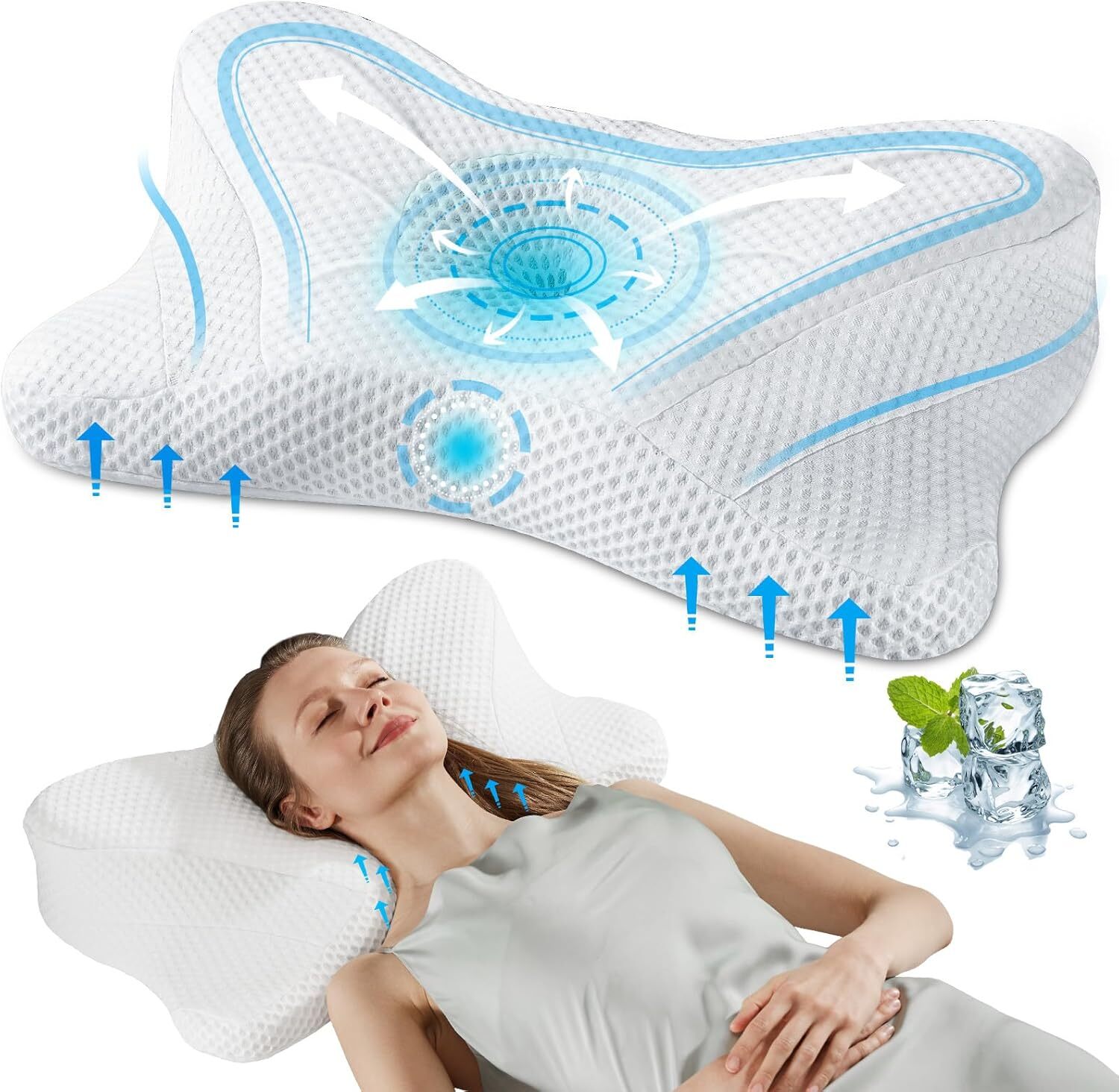 Ergonomic Cervical Memory Foam Neck Pillow Pain Relief for Comfortable Sleep