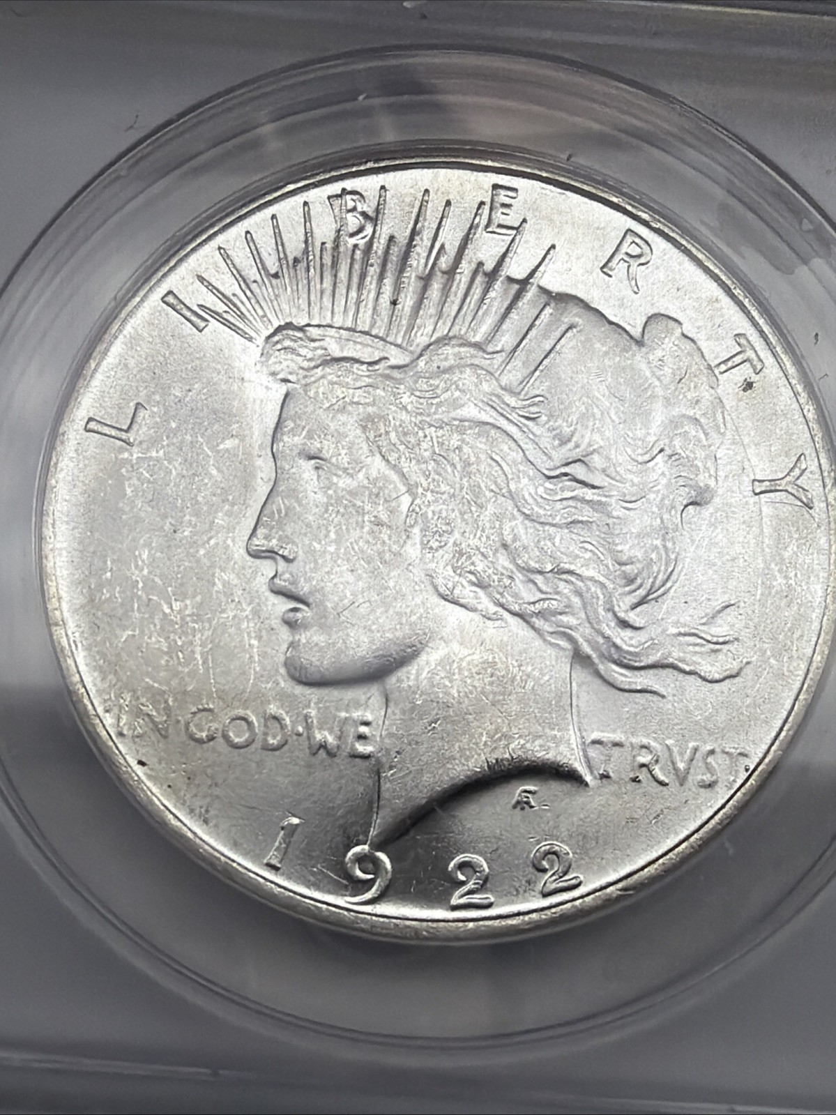 1922 D PEACE DOLLAR ANACS MS63 -VAM 2 90% Silver