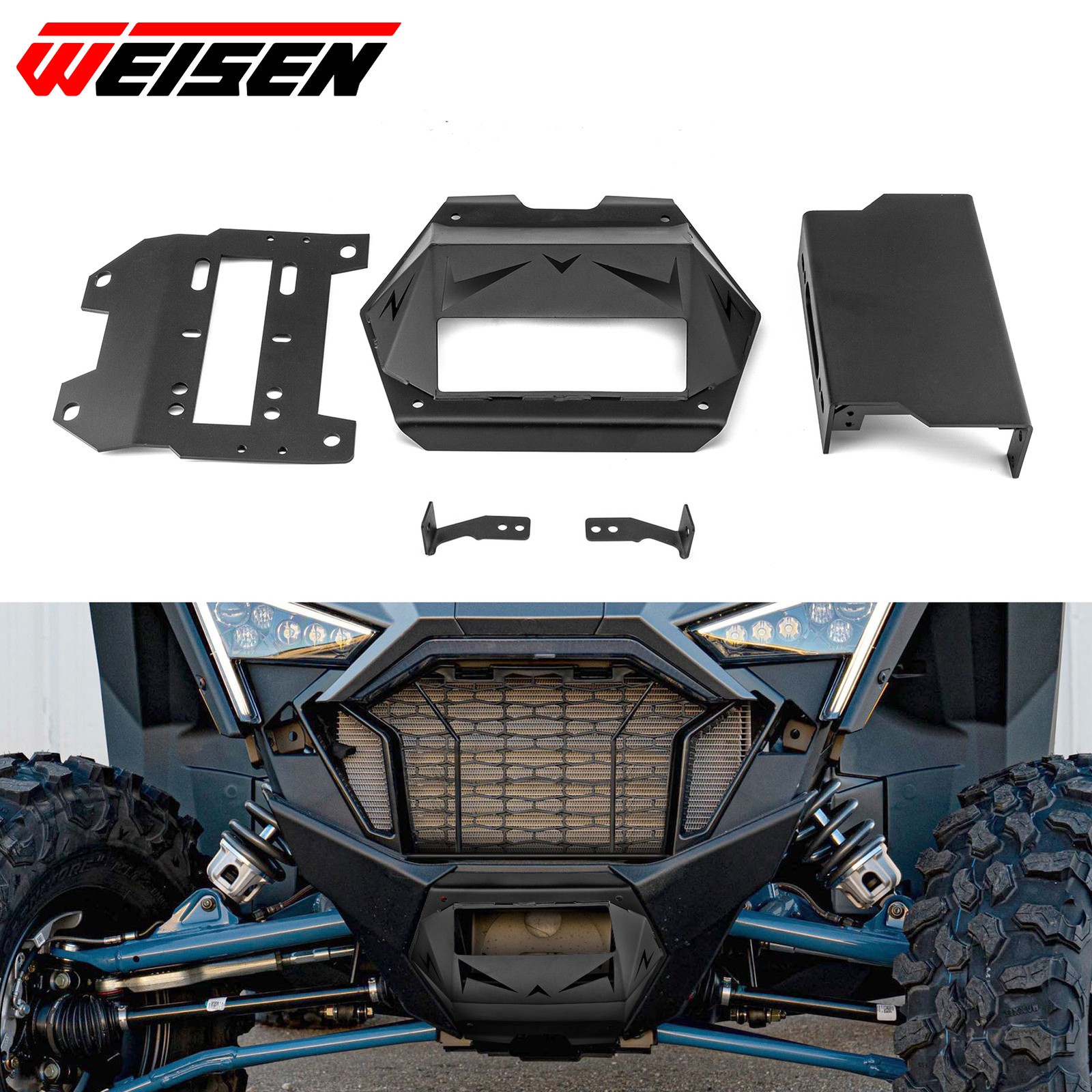 Heavy-Duty Steel Winch Mounting Bracket For Polaris RZR Turbo R 2022-2024