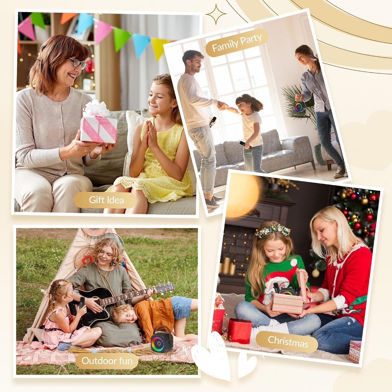 Versatile Mini Karaoke Machine for Family Parties - Bluetooth & Wireless Mics