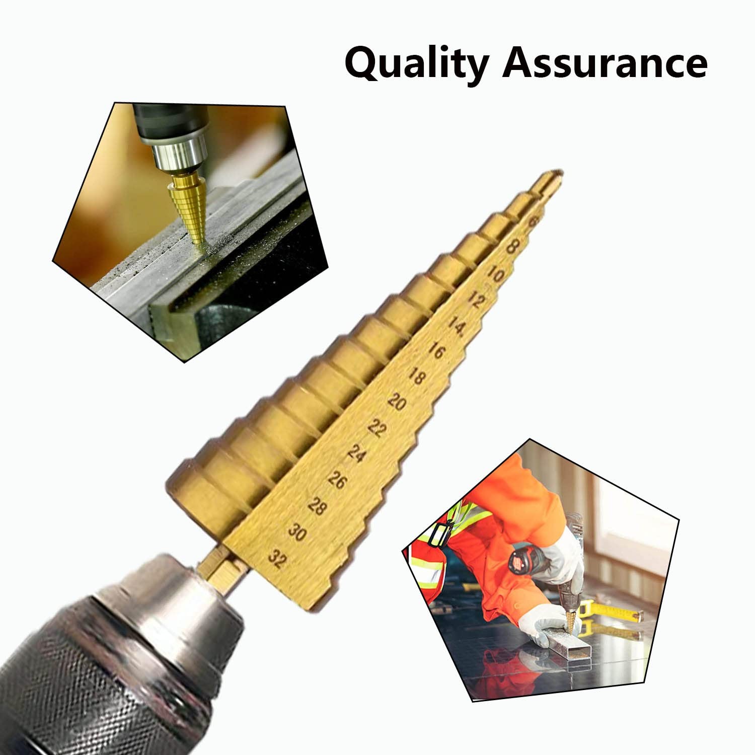 3pcs Metric Step Drill Bit, Hss Step Drill Bit Set High Speed Steel Step Bits...
