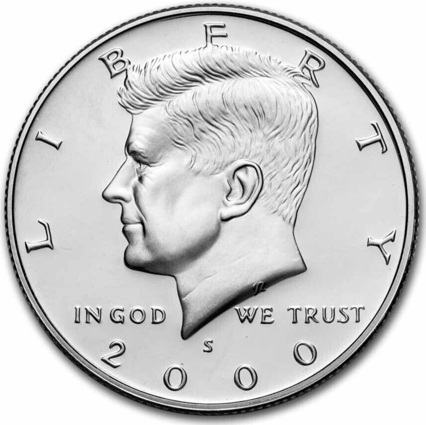 2000-S Kennedy Half Dollar Proof Coin - San Francisco - Brilliant Uncirculated