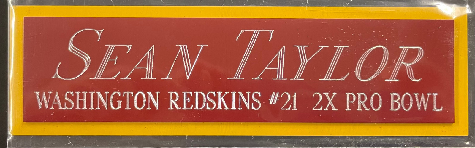 SEAN TAYLOR REDSKINS NAMEPLATE AUTOGRAPHED SIGNED FOOTBALL-HELMET-JERSEY-PHOTO