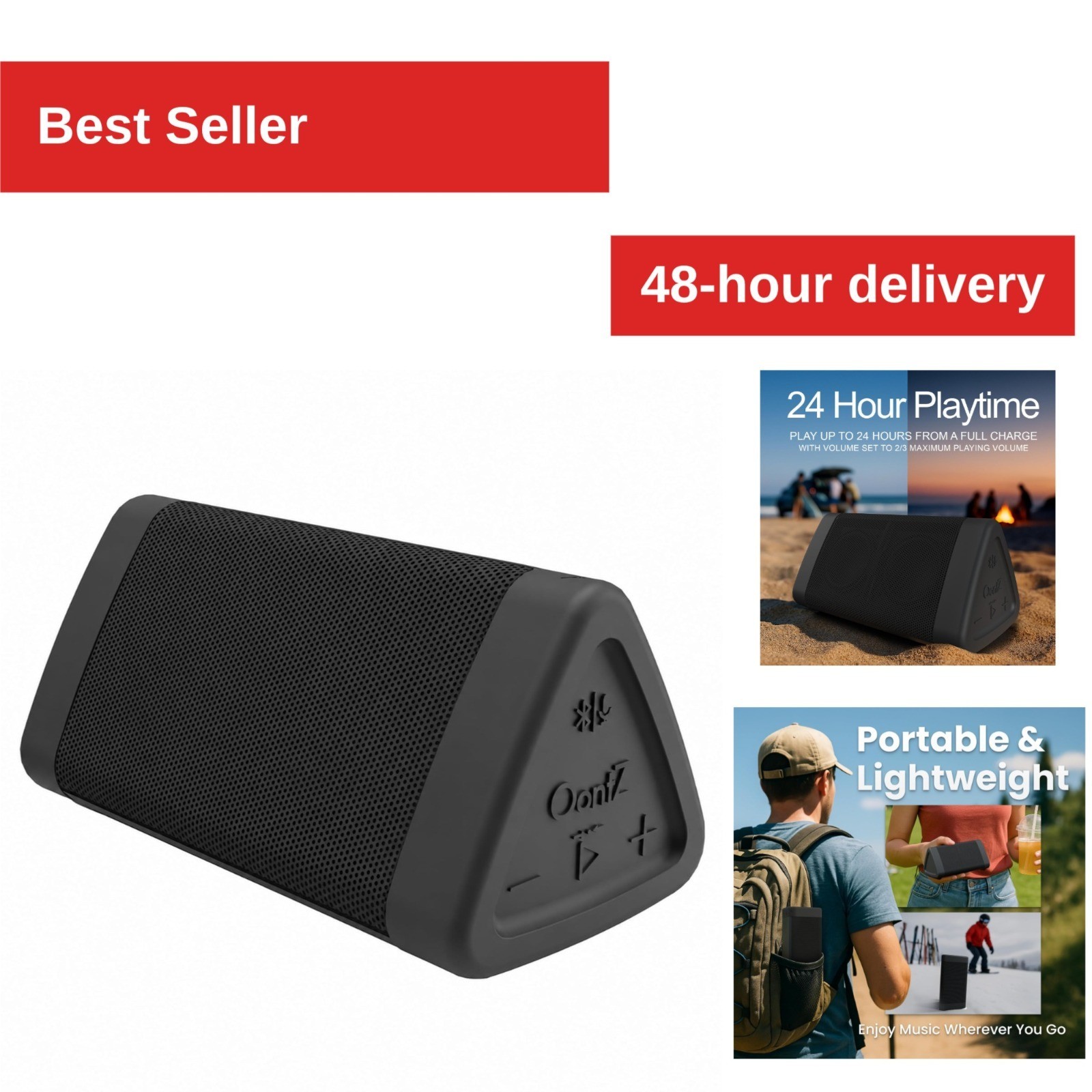 OontZ Angle 3 Gen 4 Portable Bluetooth Speaker 12W Waterproof 24-Hour Playtime