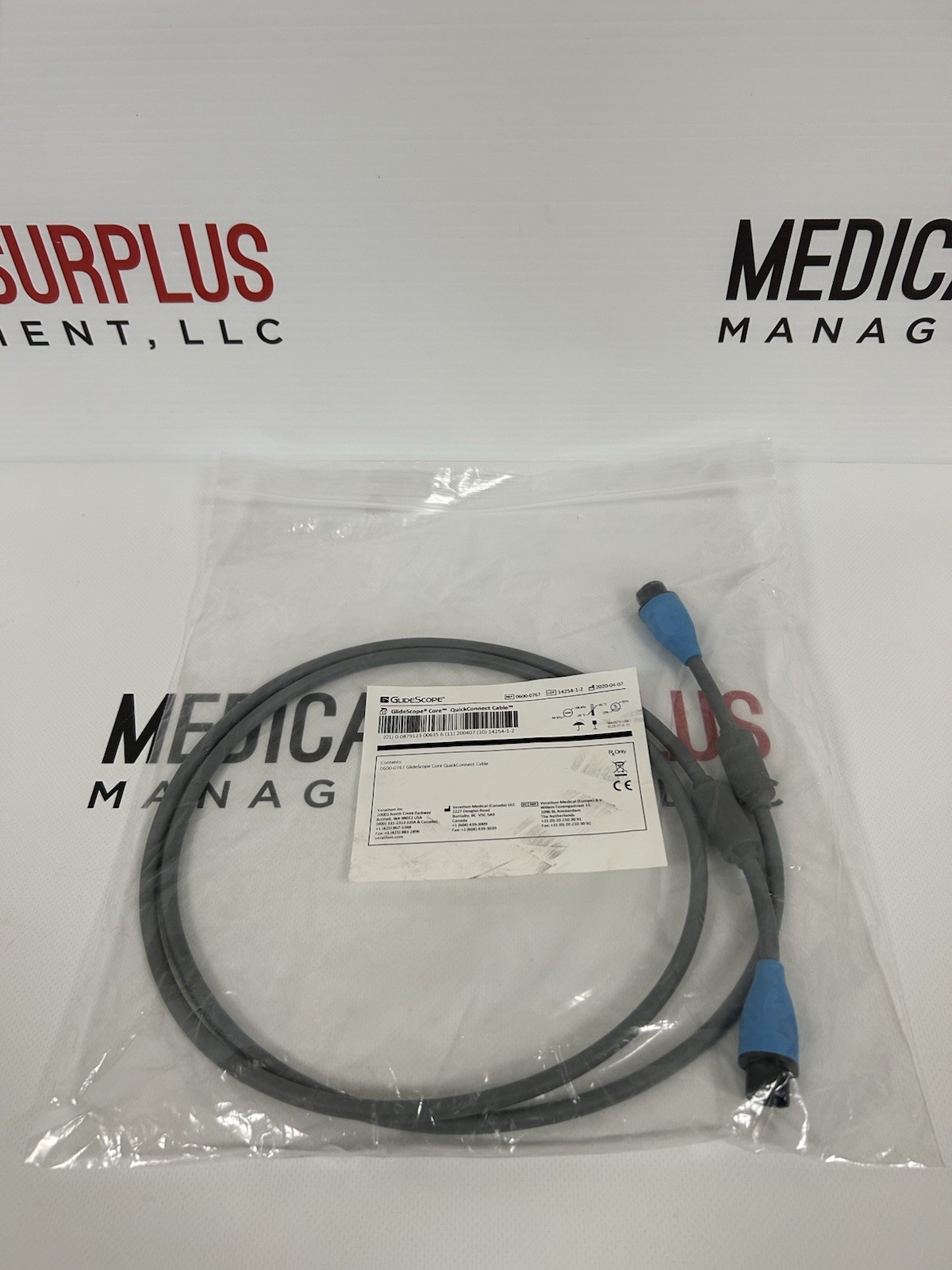 Verathon Medical Glidescope CORE QuickConnect Cable 0600-0767, New