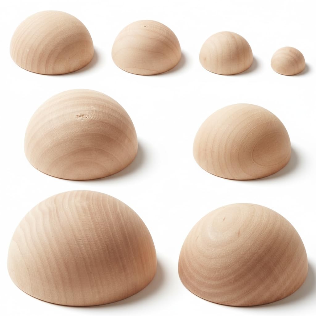 ZENFUN 8 Pcs 8 Sizes Half Round Pottery Tools Set, Wooden Ceramic Top Tool Cl...
