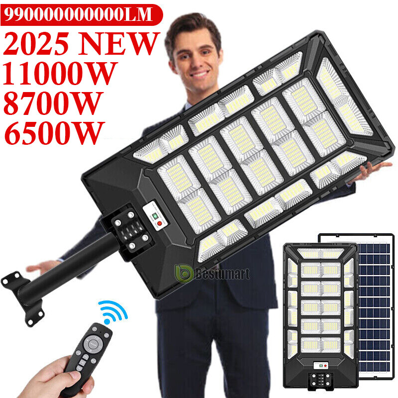 Commercial Solar Street Flood Light LED Lamp Outdoor Dusk-To-Dawn Road Wall Lamp