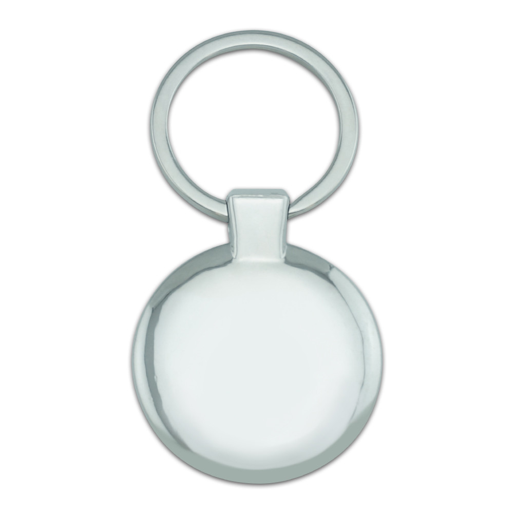 Headphone Chimp Monkey Wall Classy Round Chrome Plated Metal Keychain