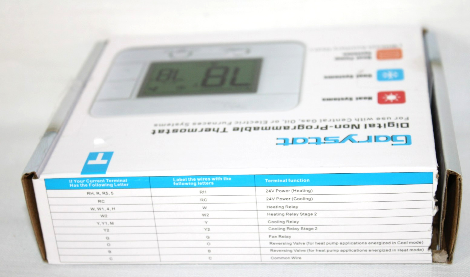 Garystat Single Stage Digital Non-Programable Thermostat G701 LCD Open Box #14