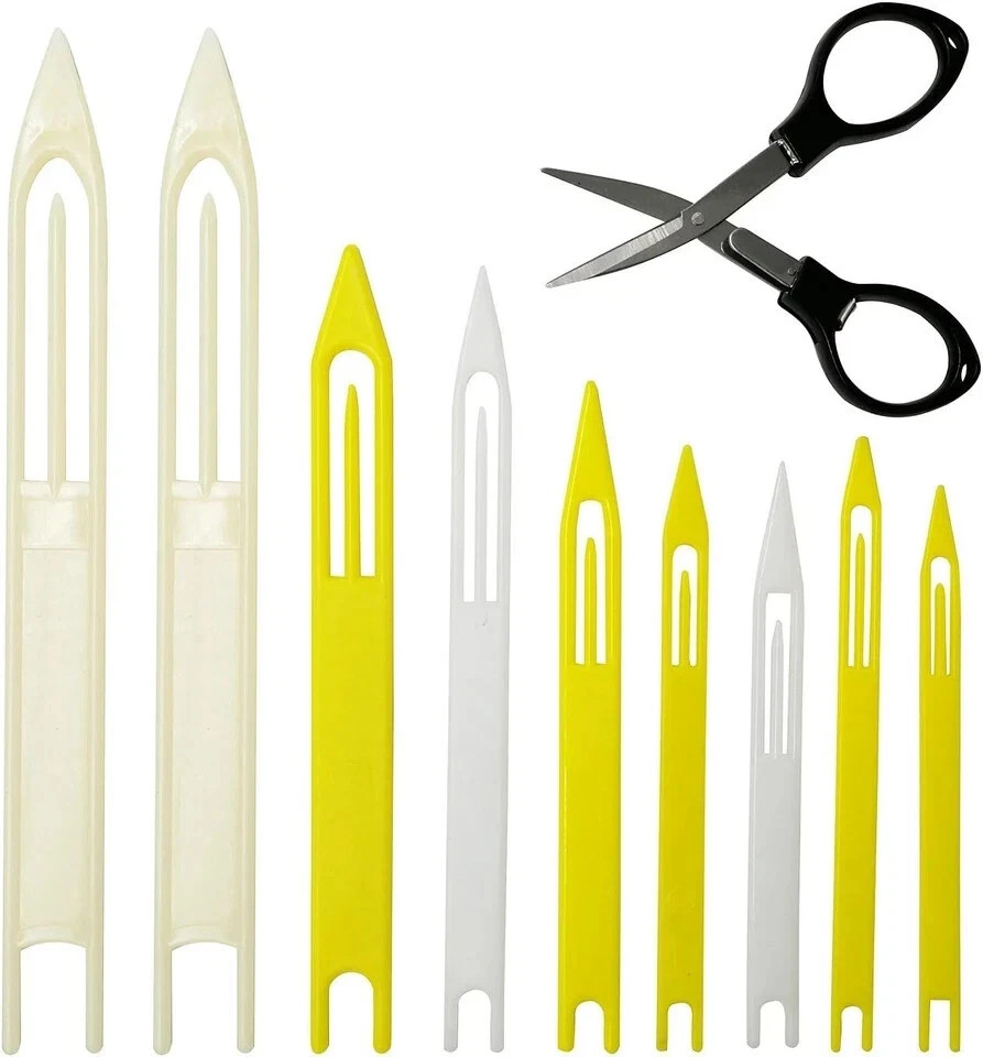 Fishing Net Repair Needle Kit: 9pcs Fish Cast Shuttles for 1#-8#, random