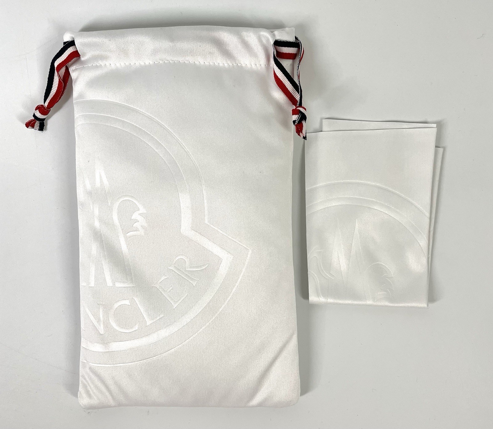 MONCLER WHITE AUTHENTIC EYEGLASSES SUNGLASSES POUCH CASE NEW