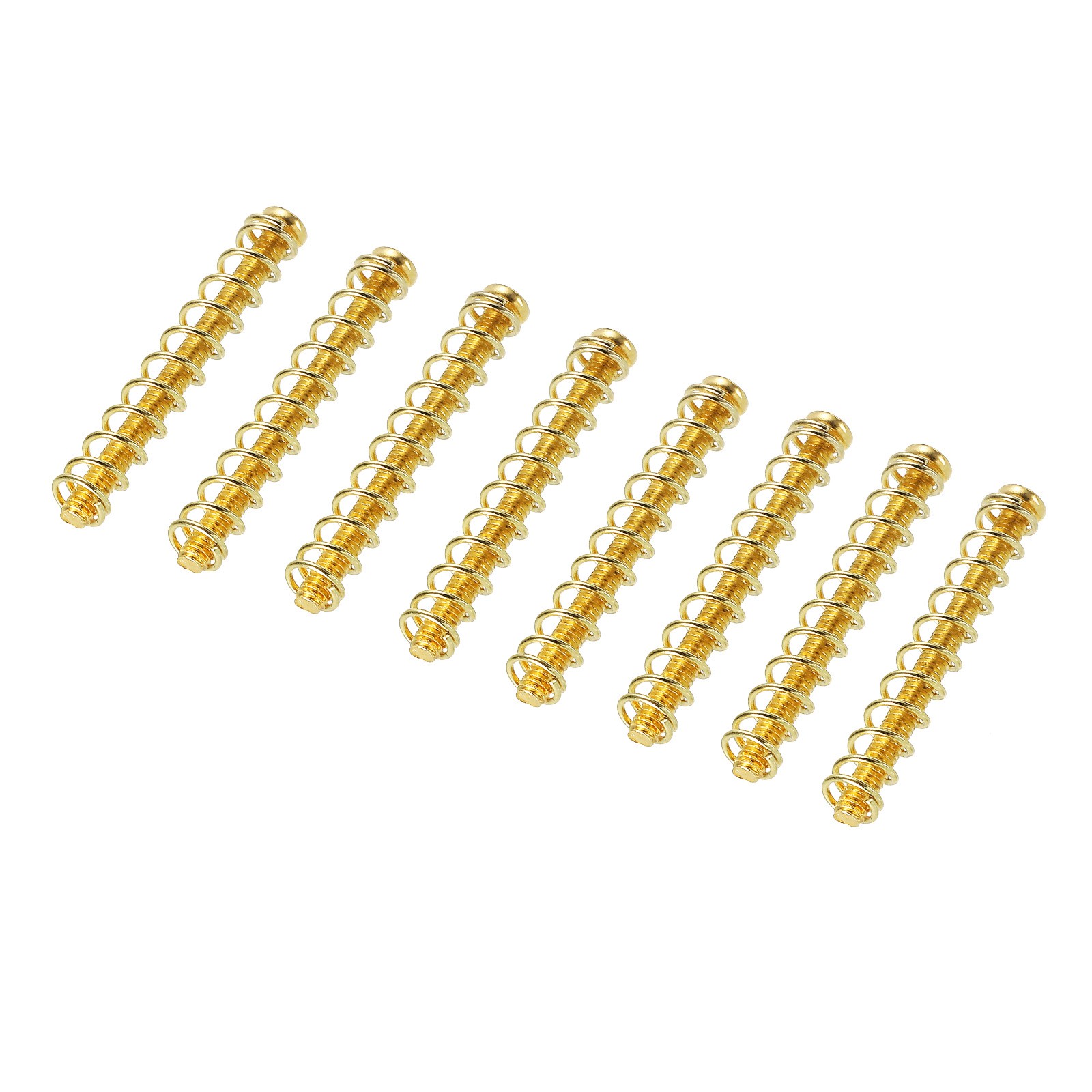 Pickguard Screws with Spring M2.5x32mm Double Coil Screws Golden 8 Pack