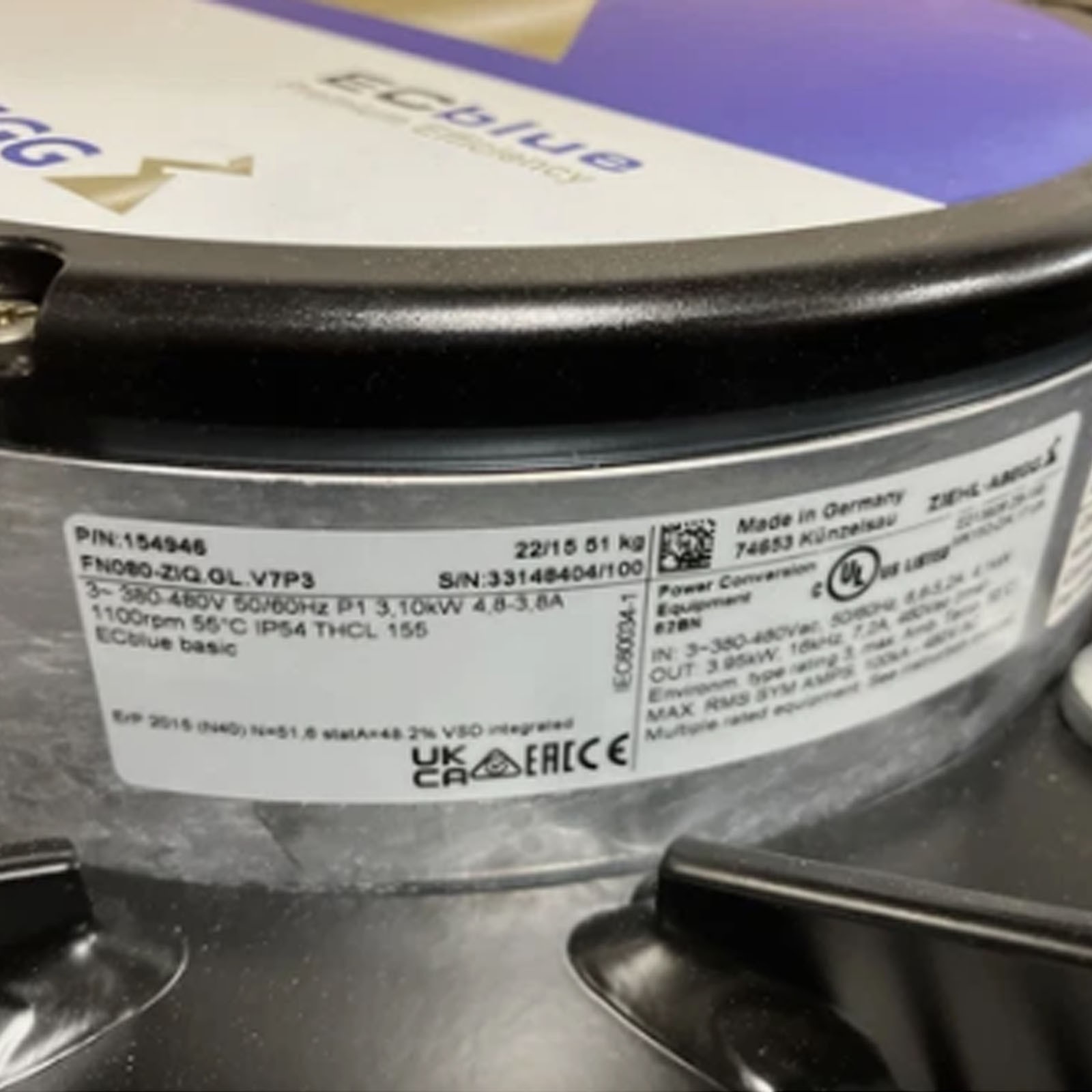 Brand new and original ZIEHL-ABEGG FN080-ZIQ.GL.V7P3
