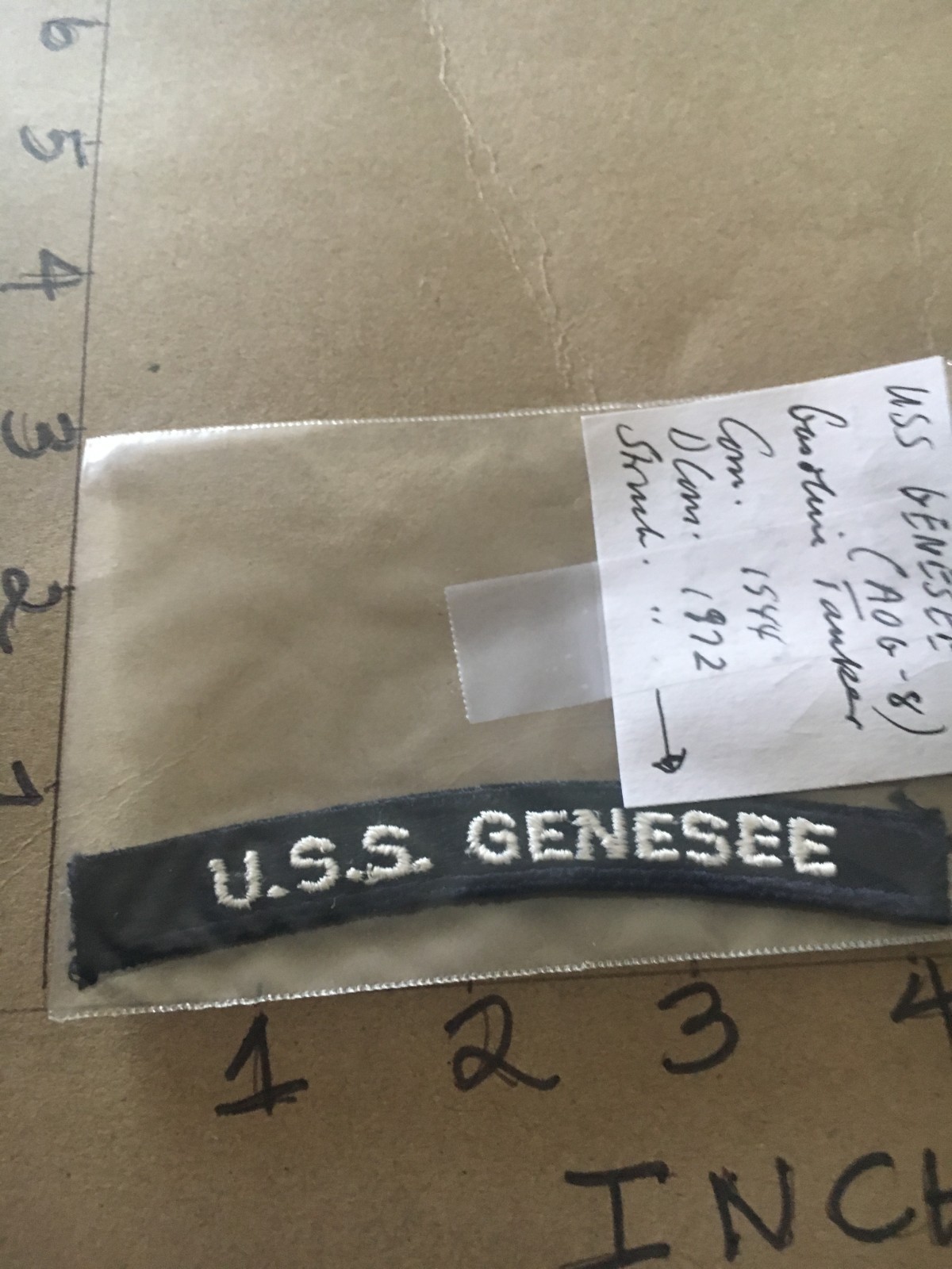 US NAVY SHOULDER STRIP TAB *** rocker *** Patch USS Genesee